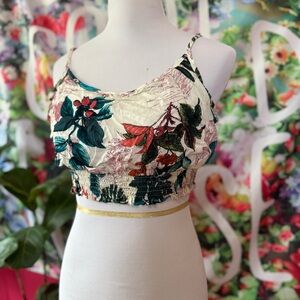 NWT Multicolor Floral Cropped Camisole Top